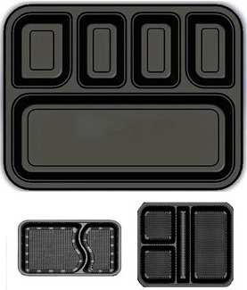 ظرف دربدار مشکی یکبارمصرف